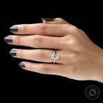 Compass set elongated cushion diamond ring antique inspired design