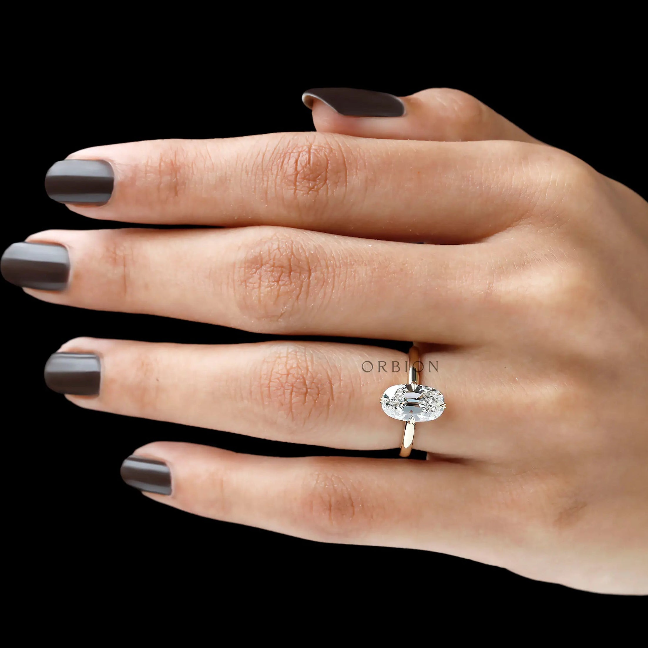 Compass set elongated cushion diamond ring antique inspired design