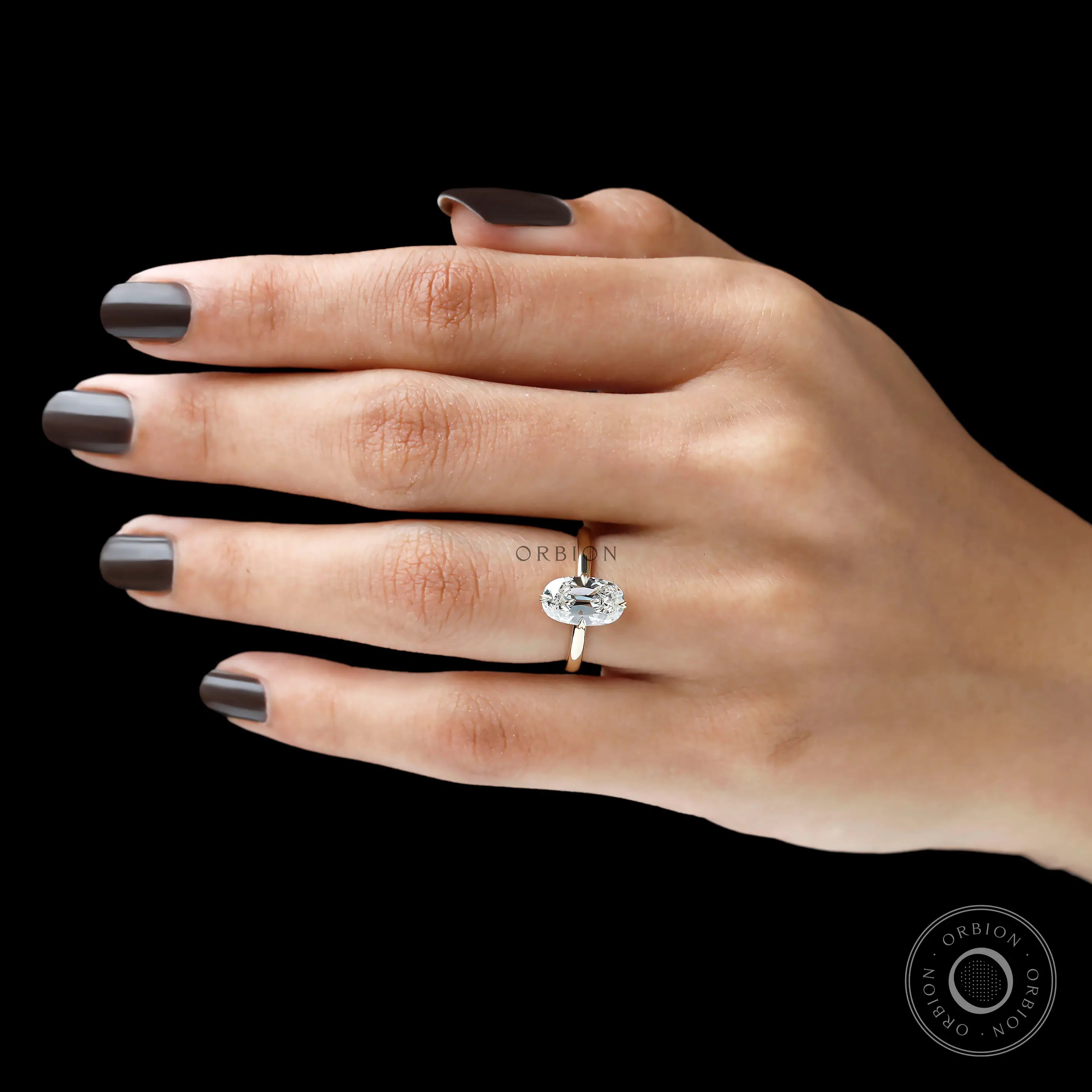 Compass set elongated cushion diamond ring antique inspired design