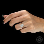 OMC elongated cushion engagement ring side profile yellow gold