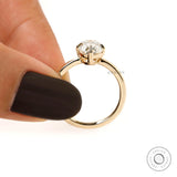 Antique old mine cut elongated cushion diamond ring yellow gold band