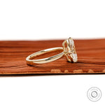 Vintage style elongated cushion engagement ring compass prong setting