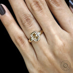 Elongated Cushion OMC Moissanite Ring with Wide Bezel Gold Setting