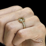Statement Engagement Ring with Chunky Bezel Champagne Moissanite