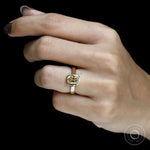 Luxury Champagne Moissanite Thick Band Ring with OMC Cushion Stone
