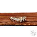 Round lab diamond stacking ring curved gold wedding band