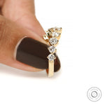Curved stacking band with lab grown diamonds in yellow gold
