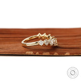 Gold wishbone ring with sparkling round lab diamonds
