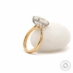 Hidden halo side detail dual tone solitaire ring closeup