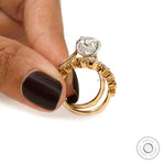 Gallery side view of tulip setting and curved matching band