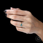 Dainty oval moissanite bezel solitaire ring elegant design