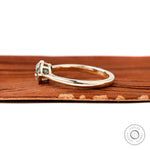 Dainty east west oval moissanite solitaire ring glossy yellow gold