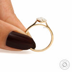 Finger held view moval bezel lab diamond engagement ring