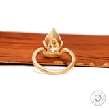 Old Mine Cut Pear Light Champagne Moissanite Bypass Engagement Ring 18k Yellow Gold With Brushed Matte Finish Antique Color Moissanite Ring