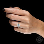 Hand-held closeup of gallery and kite side diamonds