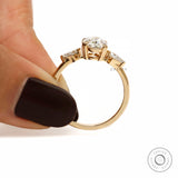 Three Stone Oval Lab Diamond Moissanite Engagement Ring 10k 14k 18k Yellow Gold Kite Cut Side Stones Double Prong Trilogy Oval Travel Ring