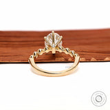 Oval Cut Lab Grown Diamond Engagement Ring 18k Yellow Gold Shared Prong Set Band Solitaire Ring With Side Stones Moissanite Promise Ring