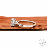 Elegant 2 carat cushion solitaire engagement ring with cathedral setting 