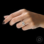 Elegant step cut asscher diamond ring on finger