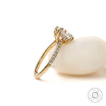 2.8 ct Asscher cut solitaire engagement ring yellow gold