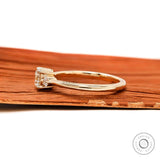 Lab diamond three stone ring slim band design