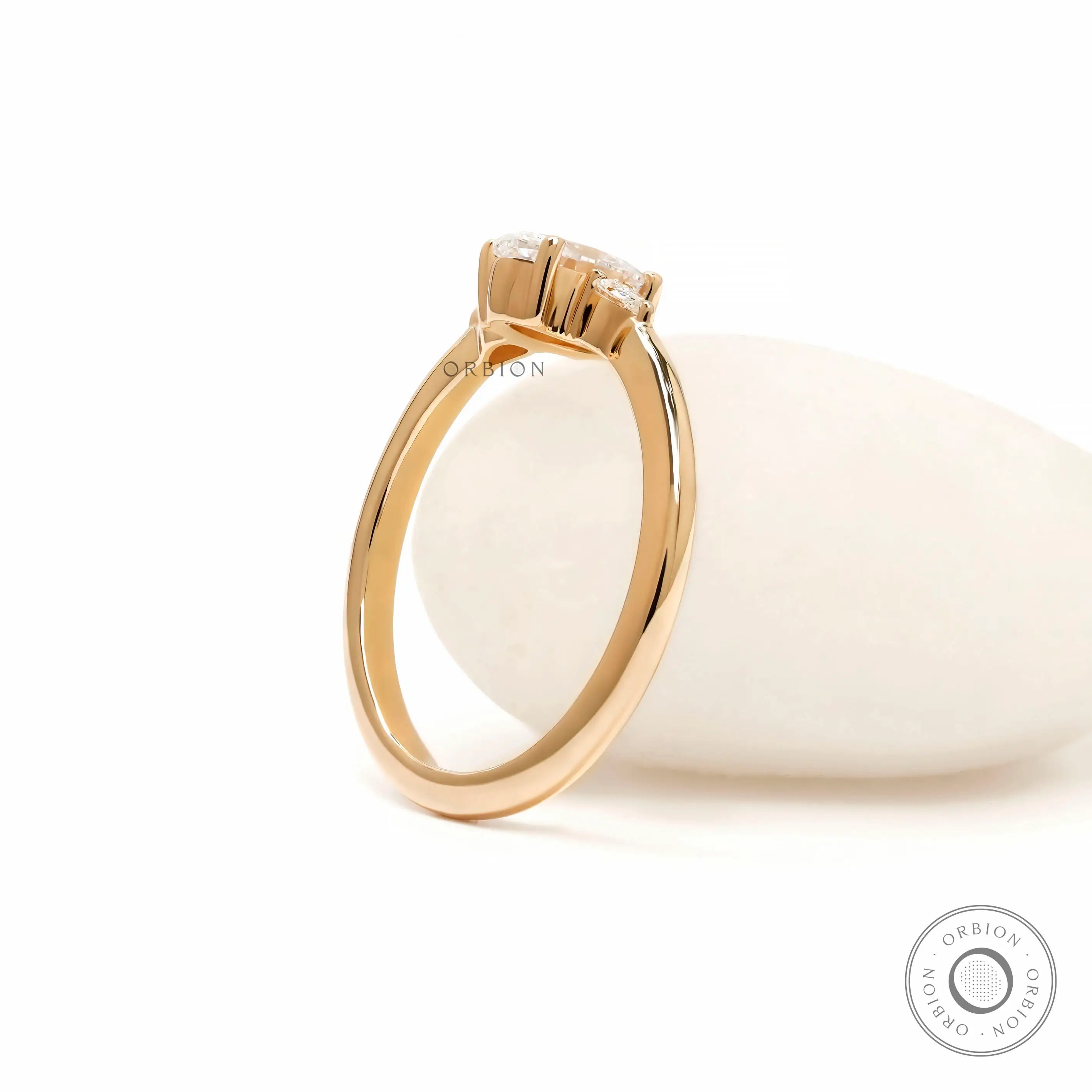 Oval moissanite or lab diamond ring modern minimal style