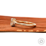 Oval lab grown diamond ring thin band yellow gold