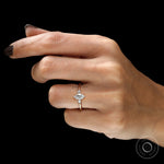 Elegant marquise and pear lab diamond ring on finger