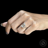 Emerald cut engagement ring with 4.5 ct moissanite, crafted in 10k yellow gold