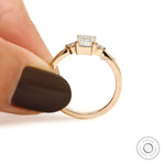 Elegant yellow gold 3 stone ring modern engagement style