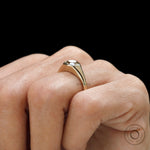 Elegant women’s champagne moissanite engagement signet ring