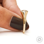 Antique inspired old european cut champagne moissanite signet ring