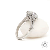 Luxury halo engagement ring with split shank design
