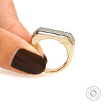 High polish 10K yellow gold men’s diamond ring