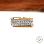 Men’s engagement ring with brilliant round lab diamond pavé setting
