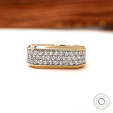 Men’s engagement ring with brilliant round lab diamond pavé setting