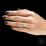 Vintage style lab diamond or moissanite engagement ring side view
