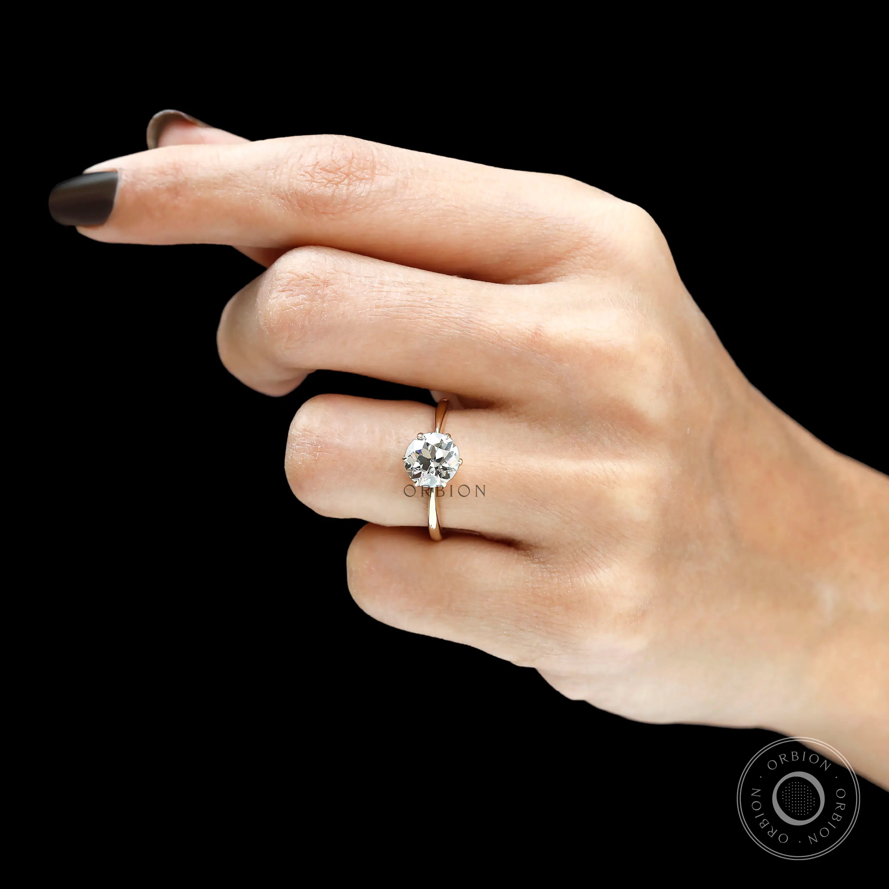 Georgian inspired crown prong setting engagement ring