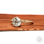 2 ct old European cut moissanite engagement ring side profile