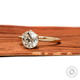 2 ct old European cut moissanite engagement ring side profile
