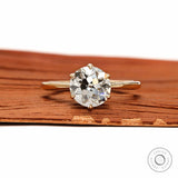14K yellow gold slim band antique solitaire ring