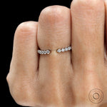 Slim open cuff bubble diamond band white gold