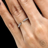 Stackable open cuff anniversary ring