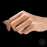 Modern open wedding band in 14K white gold
