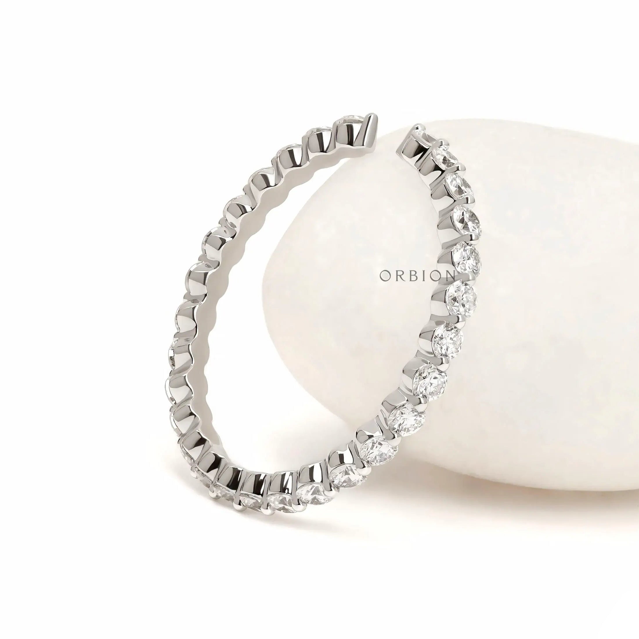 Minimalist open cuff stackable wedding band