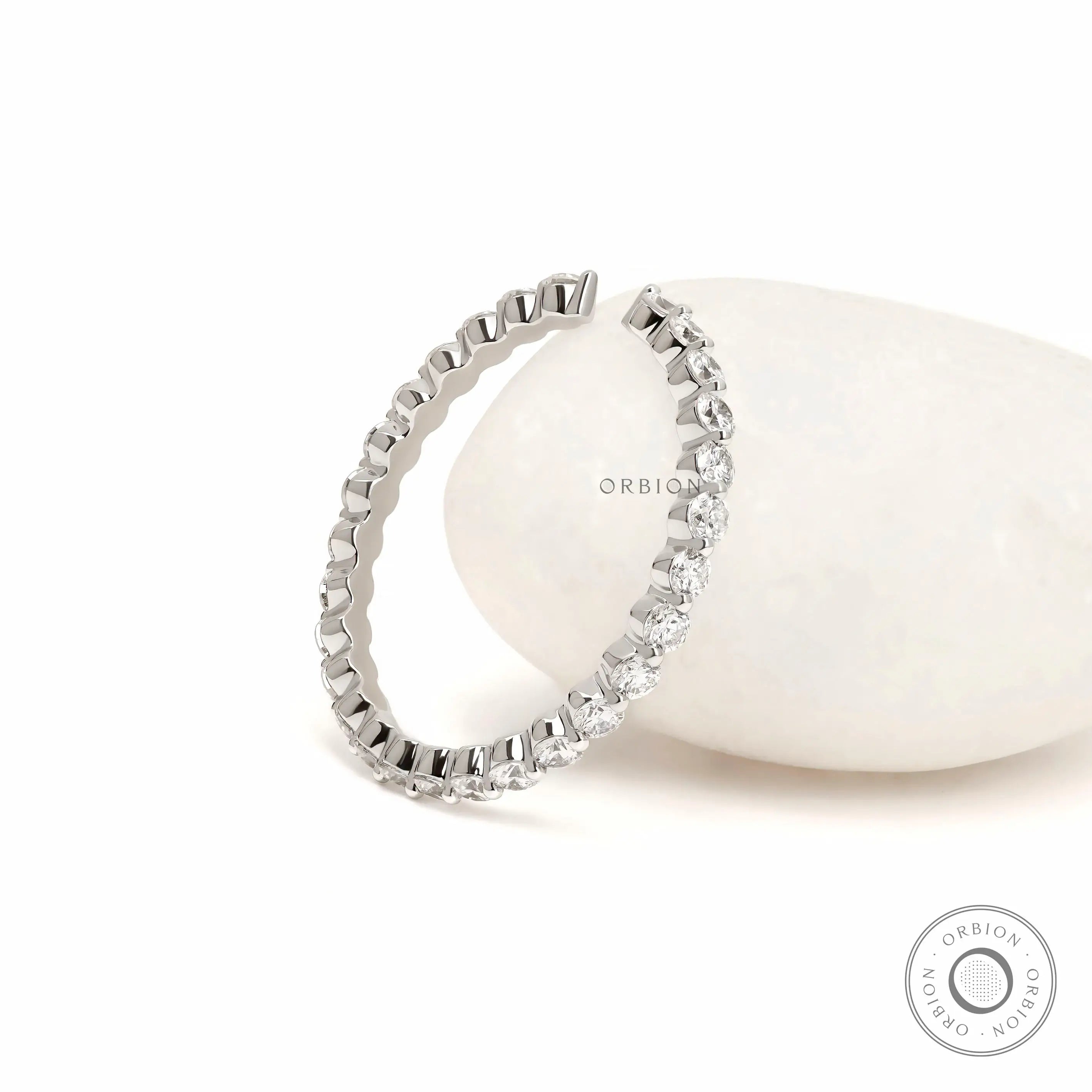 Minimalist open cuff stackable wedding band