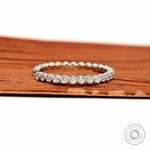 Round brilliant moissanite open cuff ring