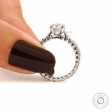 Modern cathedral oval solitaire ring set