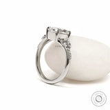 Lab grown pear-shaped diamond engagement ring with platinum split shank