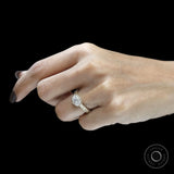 Bold thick band cushion moissanite ring with brushed matte gold finish